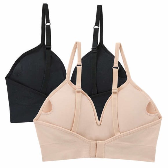 NWT DKNY Women's Seamless All Day Two Pack Bra Black/Sand Size Small $50 JJJ12 - Picture 3 of 7